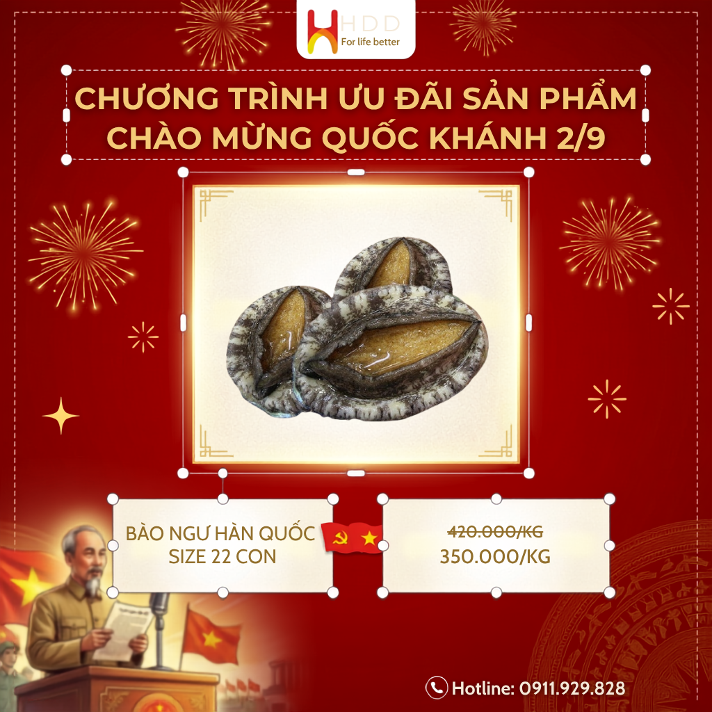 Bào ngư Hàn Quốc tươi ngon giảm giá dịp 2/9