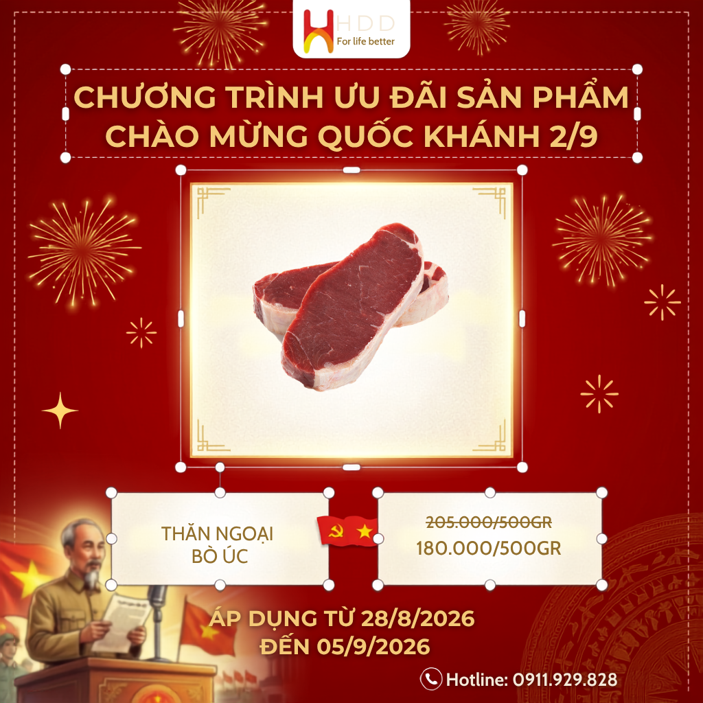 Thăn ngoại bò Úc khuyến mãi lớn dịp lễ 2/9