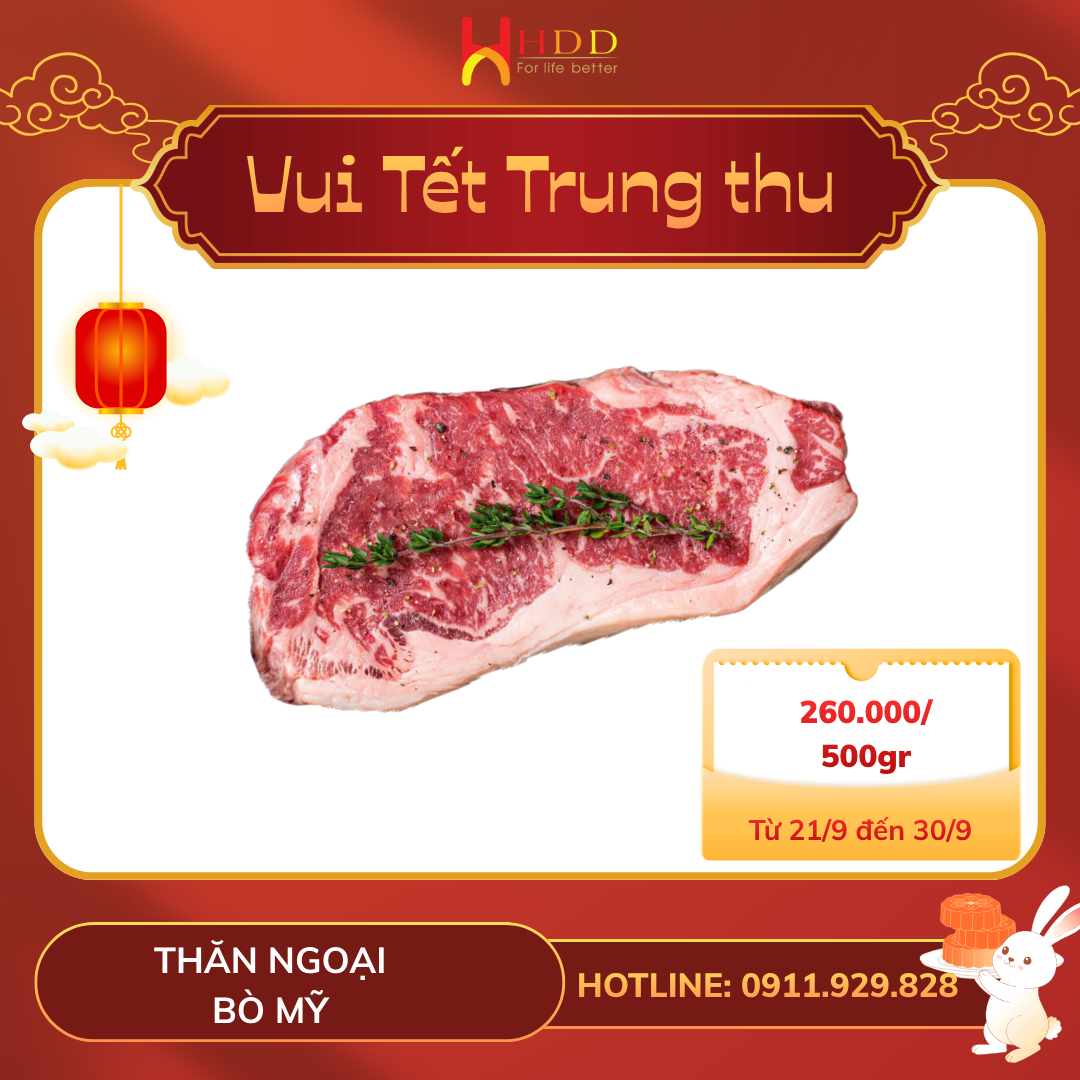 Thăn ngoại bò Mỹ ưu đãi 260.000 đồng mỗi 500 gram