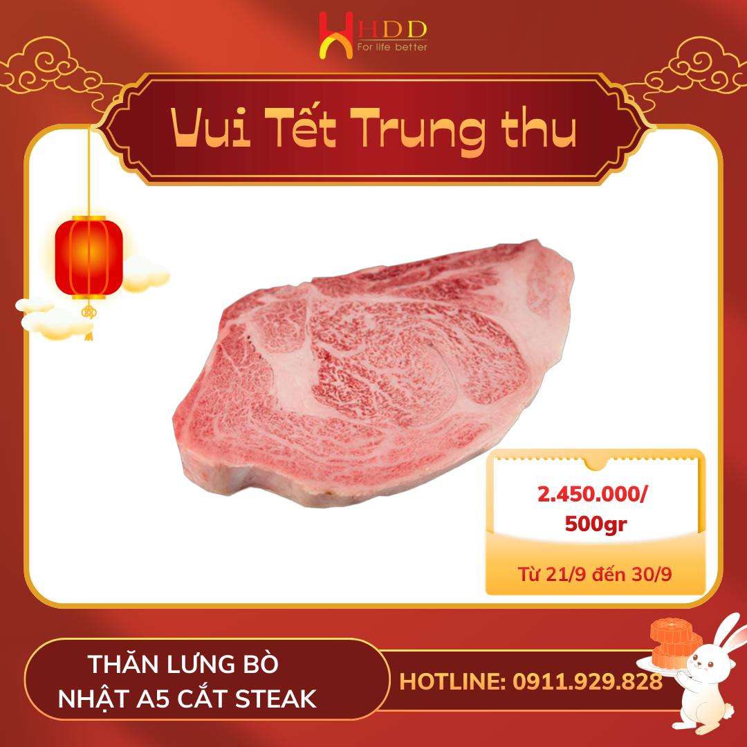 Thăn lưng bò Nhật A5 cắt steak ưu đãi 2.450.000 đồng mỗi 500 gram