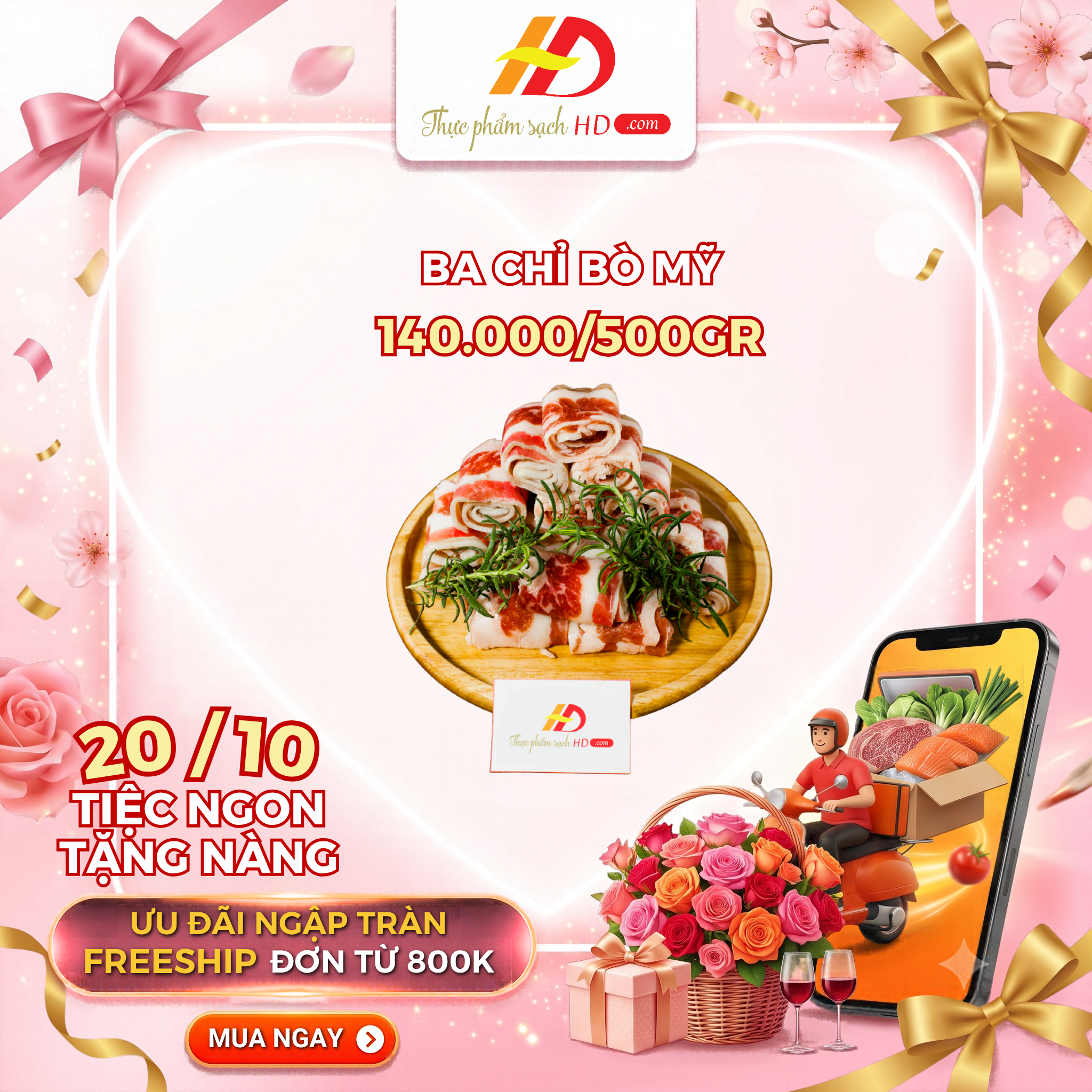 Ba chỉ bò Mỹ nhập khẩu