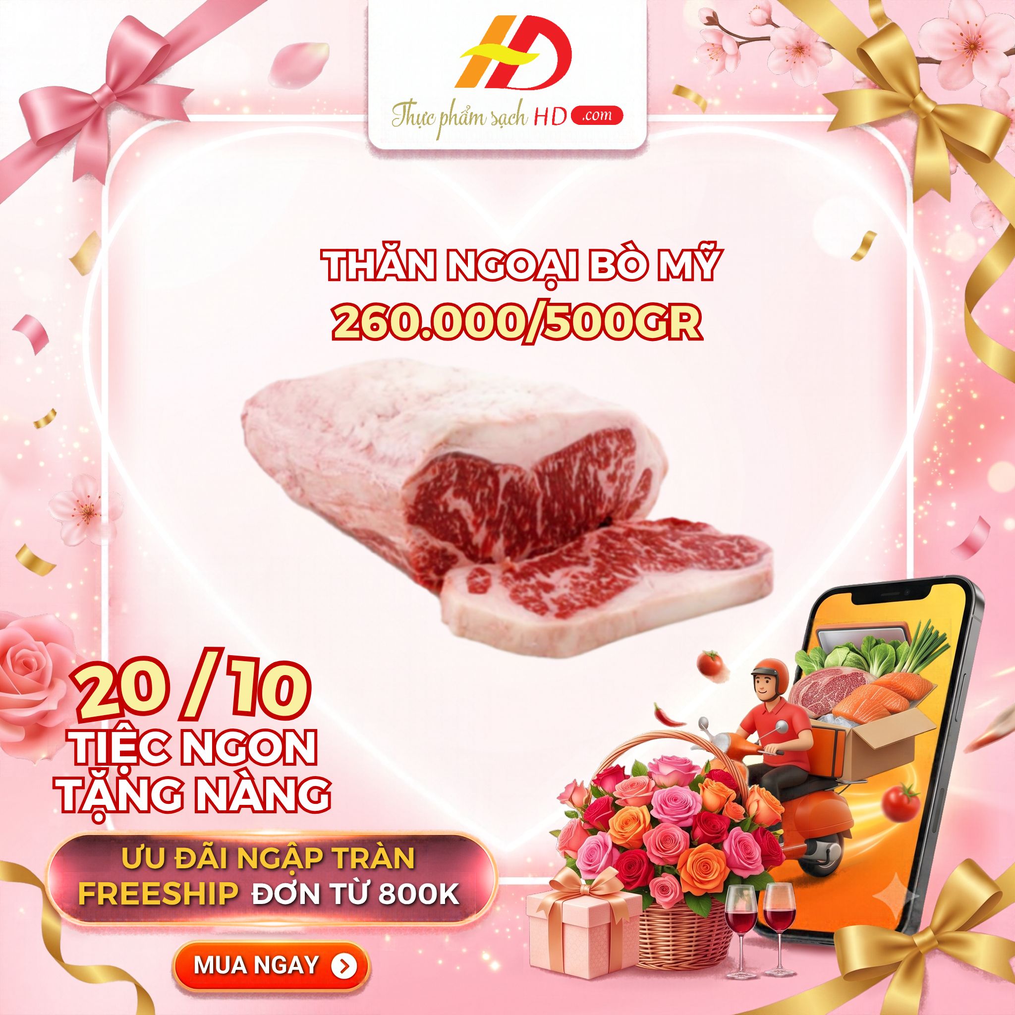 Thăn ngoại bò Mỹ nướng BBQ