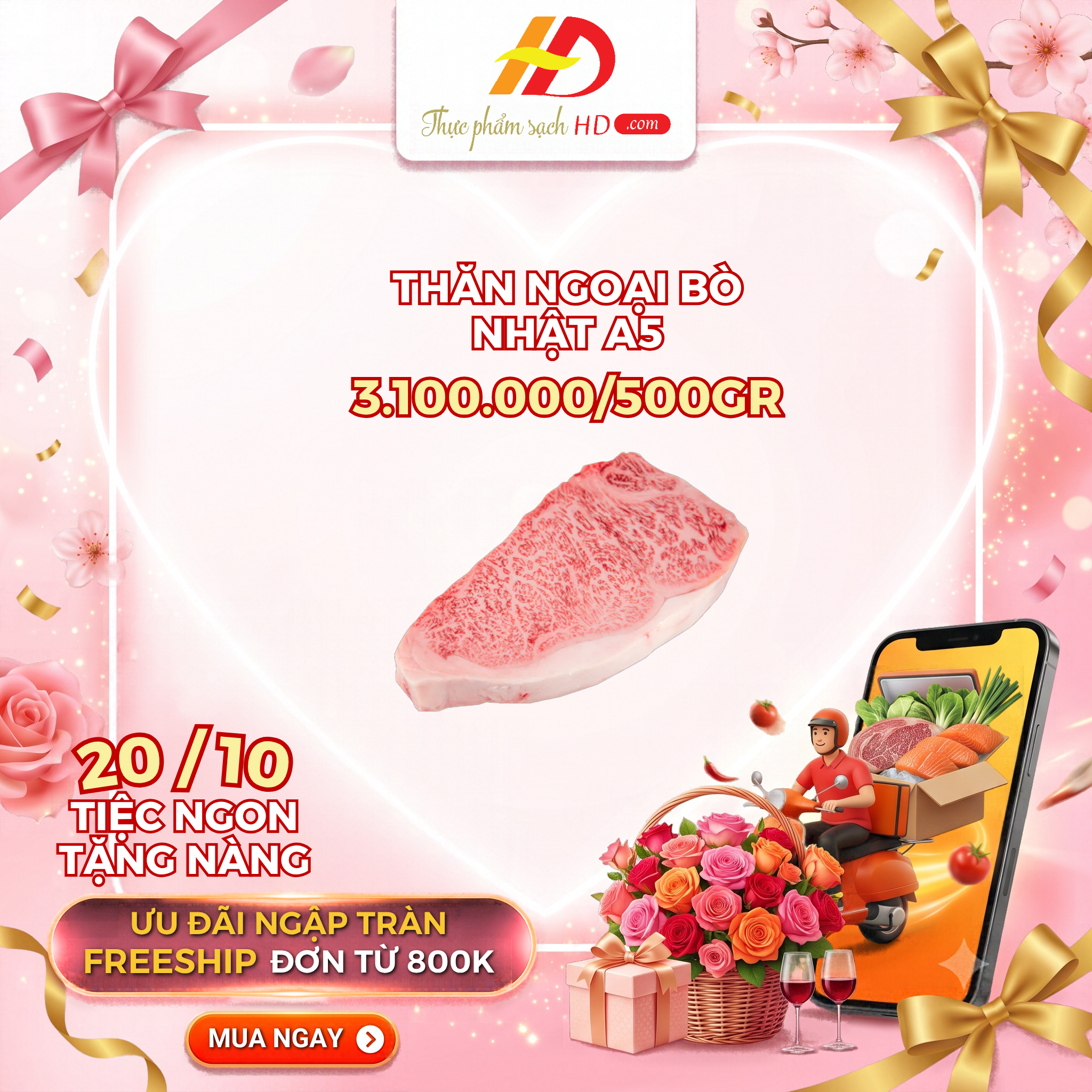 Thăn ngoại bò Nhật A5