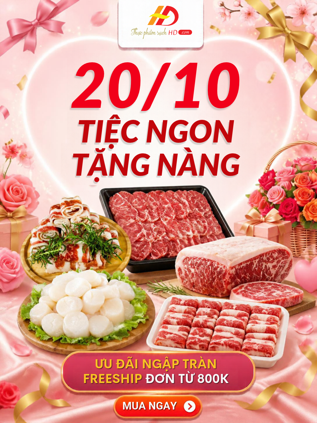 Chương trình 20/10 rộn ràng món ngon thịnh soạn freeship ngập tràn